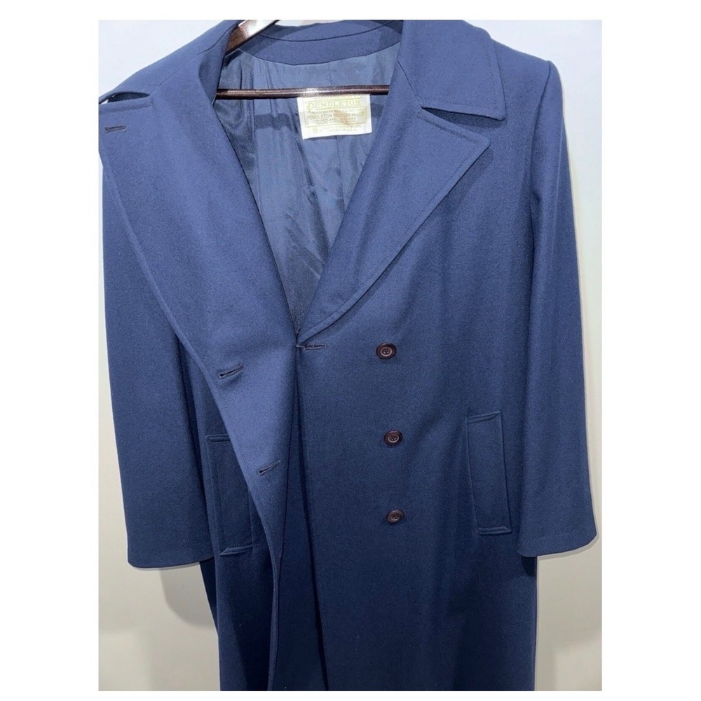 Pendleton VTG 60's Wool Overcoat Womens‎ 16 Indigo Blue Double Breasted USA T874 - Picture 6 of 16